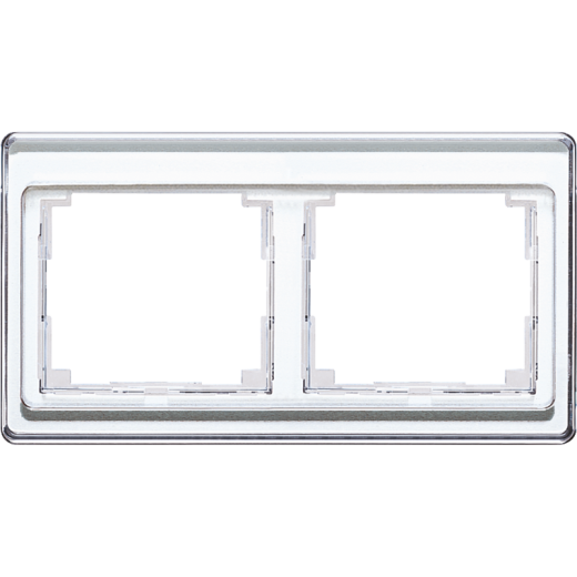 Рамка для горизонтальной установки, 2 поста, акриловое стекло, белый, SL500