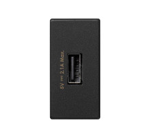 Simon Графит Зарядное устройство USB, К45, узкий модуль, 5 В, 2,1 А