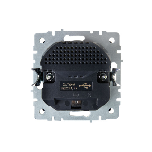 BRITE Роз. с з/к/ш 16А с USB A+A 2,1А РЮш10-1-БрШ шамп. IEK