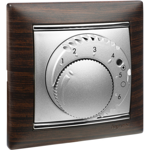 Рамка 1 пост - Legrand Valena - темное дерево/серебряный штрих