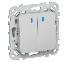 FLITE Выключ. 2-кл. с инд. 10А ВС12-1-1-ФлА ал. IEK