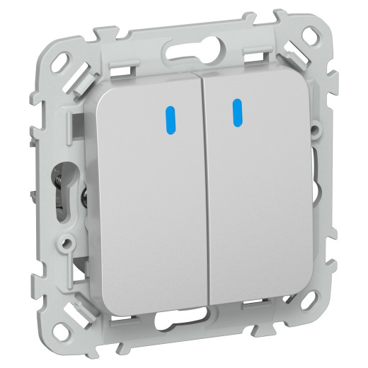 FLITE Выключ. 2-кл. с инд. 10А ВС12-1-1-ФлА ал. IEK