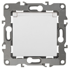 ЭРА Розетка Серия 12 12-2103-01 с заземлением 2P+E Schuko со шторками с крышкой 16A-250В IP20 белый