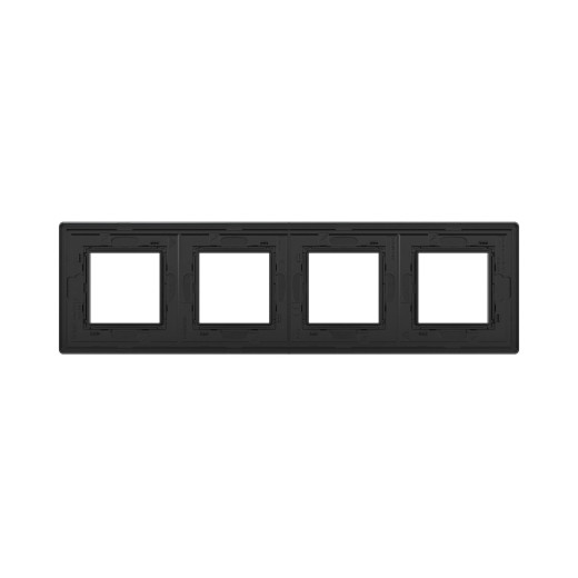Рамка из алюминия 4 поста (8 мод.), Avanti, черная