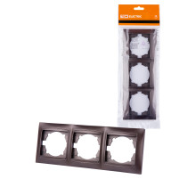 TDM Рамка 3-х постовая горизонтальная шоколад 