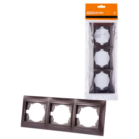 TDM Рамка 3-х постовая горизонтальная шоколад 