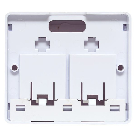 Корпус настенной розетки TERACOM PRO на 2 модуля Keystone со шторками и маркерами белый