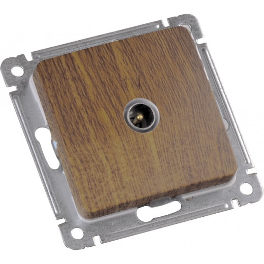 РСТВ-401-05 Розетка  телевизионная оконечная скрытой установки, механизм, цвет дуб
