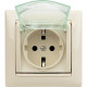 Розетка с заземлением IP44 - Legrand Valena - со шторками с защитной крышкой 16А 250В винтовые зажимы - слоновая кость
