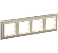 IEK BRITE DECOR Шампань/беж 3D-форма Рамка 4-м РУ-4-Бр