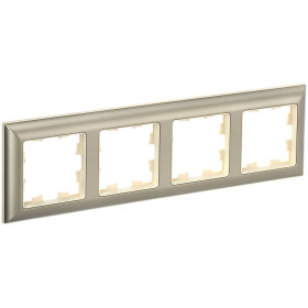 IEK BRITE DECOR Шампань/беж 3D-форма Рамка 4-м РУ-4-Бр