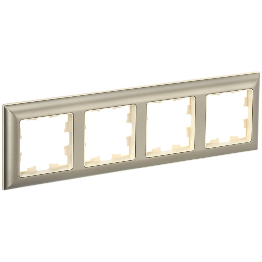 BRITE Рамка 4-мест. РУ-4-Бр беж./шамп. IEK