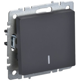 IEK BRITE BASE Графит Выключ. 1-кл. прох. с инд. 10А ВС10-1-7-БрГ