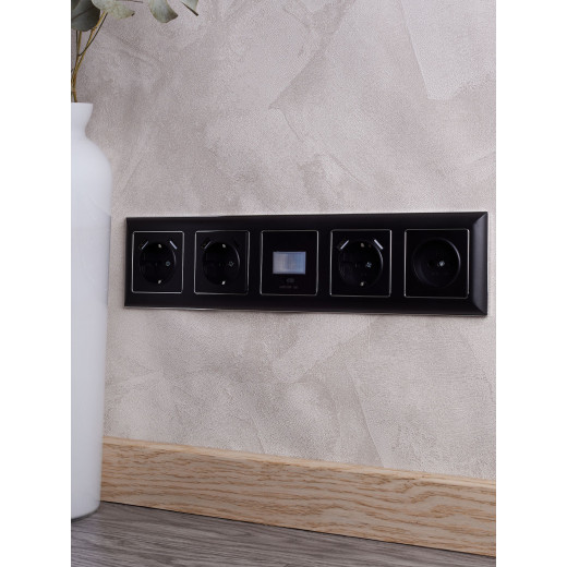 BRITE Рамка 5-мест. РУ-5-Бр хром/черн. IEK