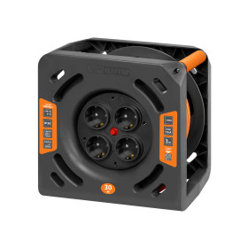 TDM Удлинитель силовой на катушке ЛЮКС УКз16-004 (4 места/30м ПВС 3х1,5)