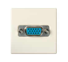 Simon 27 Мех Слоновая кость Розетка для подключения VGA-разъёма, HD15 (15pin), широкий, винты