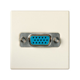 Simon 27 Мех Слоновая кость Розетка для подключения VGA-разъёма, HD15 (15pin), широкий, винты