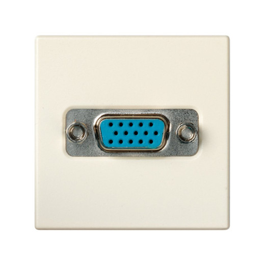 Разъём VGA, широкий, винты, S27, слоновая кость