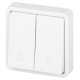 Переключатель ЭРА Эксперт 11-1528-01 для жалюзи кнопочный IP55 10АХ-250В СУ белый