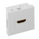 Розетка HDMI, 2 модуля, 1 гнездо, без индикатора, белая EKF
