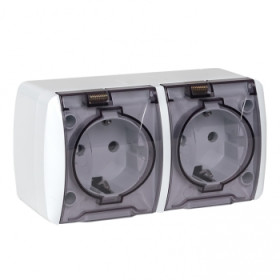 EKF PROxima Владивосток Розетка 2-местная 16А с заземлением с прозрачной крышкой IP54.