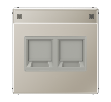 JUNG Плата (фиксация защёлкиванием) с полем для надписи для двух модулей металл нержавеющая сталь