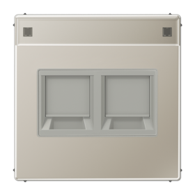 JUNG Плата (фиксация защёлкиванием) с полем для надписи для двух модулей металл нержавеющая сталь