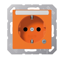 JUNG SCHUKO розетка с полем для надписи 6x46 мм, оранжевая
