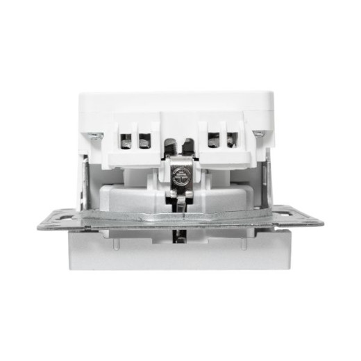 Механизм розетки с USB-A+С - 2шт, 16А, с заземлением, со шторками, белый Эпика EKF