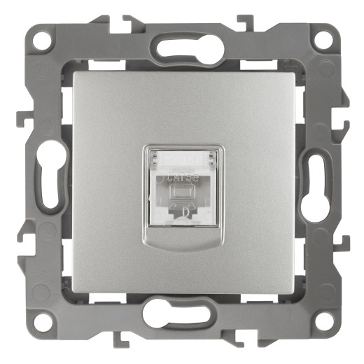 Розетка ЭРА Серия 12 12-3107-03 информационная RJ45 IP20 алюминий