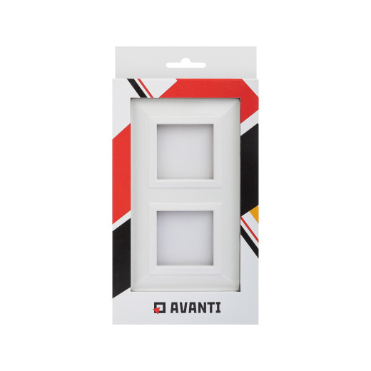 Рамка из металла 2 поста (4 мод.), Avanti, белая