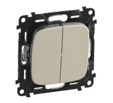 Legrand Valena ALLURE DIY Сл.кость Выключатель 2-х клавишный 10А 250В.