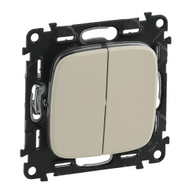 Legrand Valena ALLURE DIY Сл.кость Выключатель 2-х клавишный 10А 250В.
