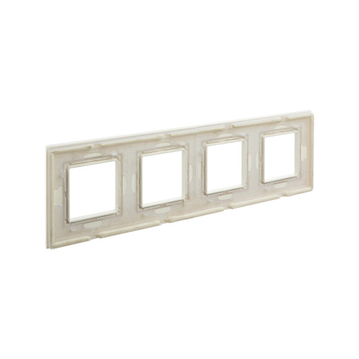 Рамка из натурального стекла 4 поста (8 мод.), Avanti, светло-зеленая