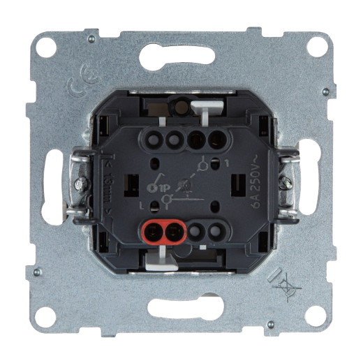 SUNO. Выключатель без фиксации (кнопка) 6А 250В. Безвинтовые зажимы. Цвет 