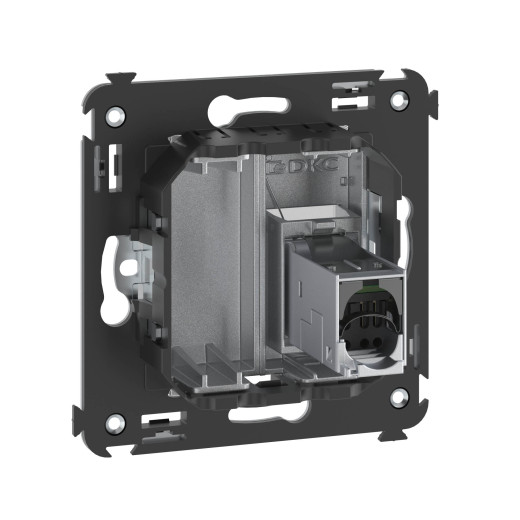 Компьютерная розетка RJ-45 в стену, кат.5e одинарная экранированная, Avanti, закаленная сталь