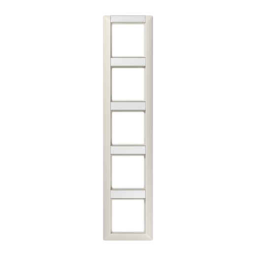 Рамка 5-кратная с полем для надписи для горизонтальной и вертикальной установки, слоновая кость