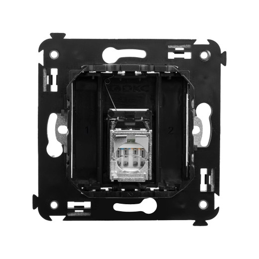 Компьютерная розетка RJ-45 в стену, кат.5e одинарная экранированная, Avanti, черный матовый