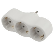 ЭРА Разветвитель электрический SPx-3e-W на 3 розетки с заземлением 16А белый