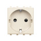 Розетка модульная, 2P+E, с з/ш, Avanti, ванильная дымка, 2 модуля