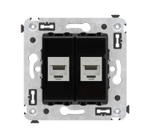 DKC Avanti Компьютерная розетка RJ-45 без шторки в стену, кат.5e двойная экранированная, 