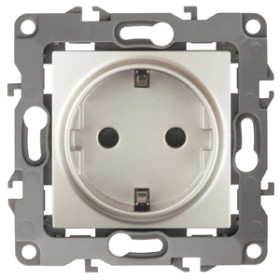 ЭРА Розетка Серия 12 12-2001-15 2P+E Schuko 16A-250В IP20 без м.лапок перламутр