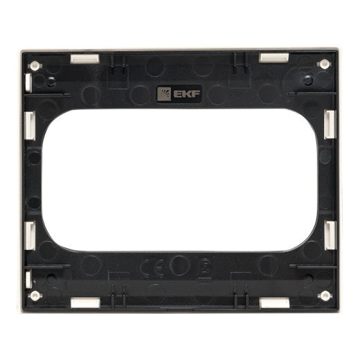 Стокгольм Рамка для розетки 2-местная белая с линией цвета черный EKF PROxima