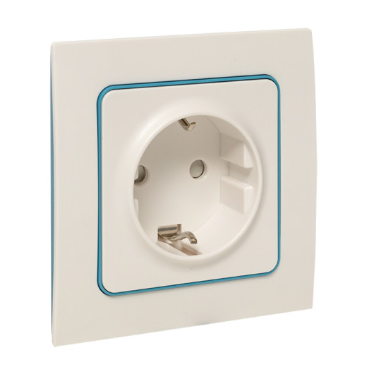 Стокгольм Механизм Розетки 1-местной с/з 16А винтовые клеммы белый с защ. штор. EKF PROxima
