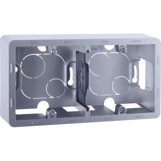 Коробка для накладного монтажа 2 поста - Legrand/Daccord Inspiria - алюминий