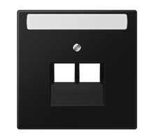 JUNG LS 990 Черный матовый Плата для двух модулей с полем для надписи, фиксация винтом