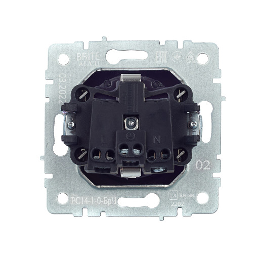 BRITE Роз. с з/к/ш 16А РС14-1-0-БрЧ черн. IEK