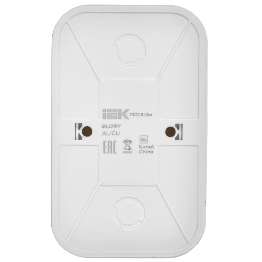 GLORY Роз. 2-я с з/к без з/ш о/у 16А РС22-3-ХБм бел. м. IEK