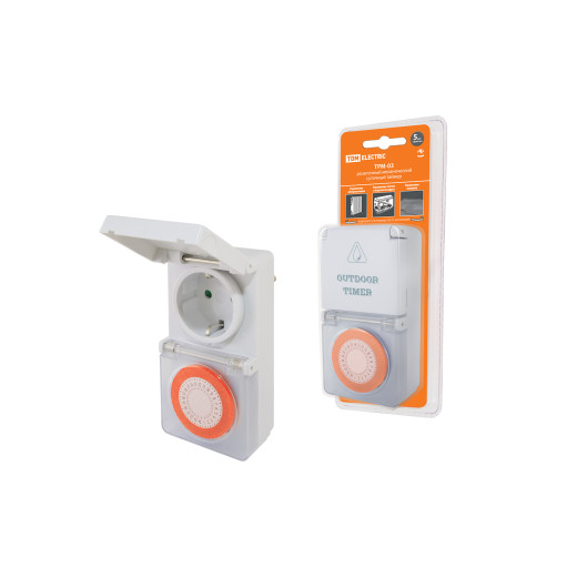 Таймер розеточный ТРМ-03-30мин/24ч-16А-IP44 (суточный, защита от влаги) TDM