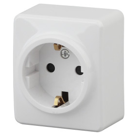 ЭРА Розетка Эксперт 11-2203-01 с заземлением 2P+E Schuko 16A-250В IP20 ОУ белый